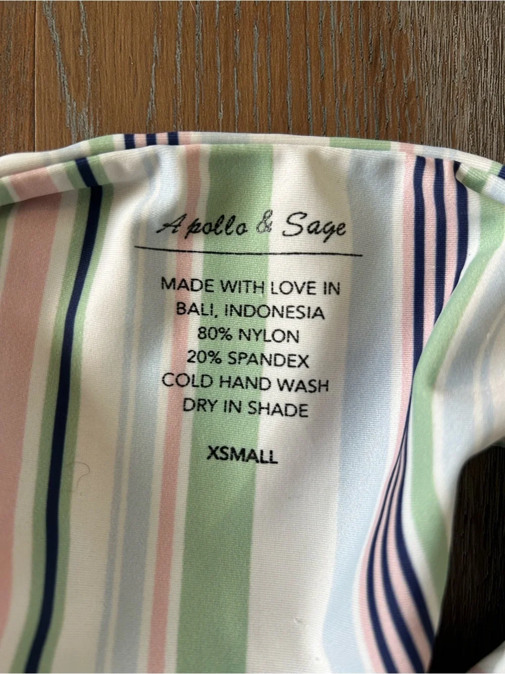 Apollo & Sage Striped Bandeau Bikini Set - Picture 4 of 4